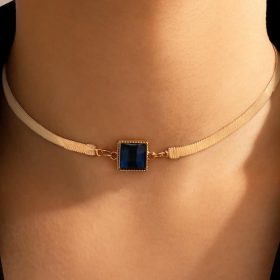 Check Blue box snake Neck pendant