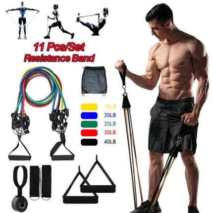 Premium Quality 11 Pcs Latex Resistance Band Power Exercise