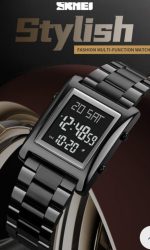 Skmei 1815 Arabic Islamic Qibla Jam Tangan Saat Wrist Watch Al Fajr Harameen Azan Muslim Prayers Reloj Digital Watch