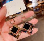 Layered square drop Earings pair