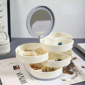 Rotating Necklace Earrings Jewelry Container Organizer
