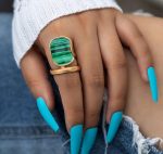 Cushion Green painted Ring ?