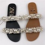 Ladies Stylish Pearl Bead Slippers