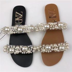 Ladies Stylish Pearl Bead Slippers
