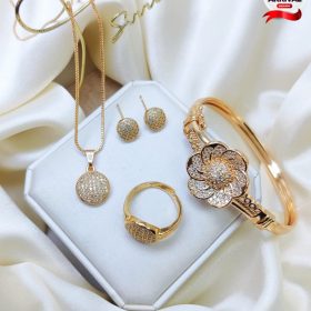 New Delicat Fancy Zircon Combo 4pcs Gold Plated