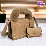 YSL 2Pcs Fur Handle Bag For  Girl's