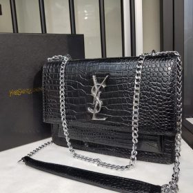 SUNSET MEDIUM IN CROCODILE-EMBOSSED