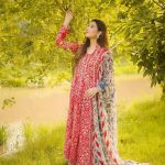 ANEELA’S Unstitch Replica LAWN Suit With CHIFFON dupatta