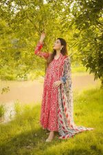 ANEELA’S Unstitch Replica LAWN Suit With CHIFFON dupatta