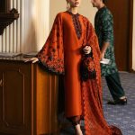 Hussain Rehar Article  3pc Unstitched Raw Silk Suit