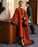 Hussain Rehar Article  3pc Unstitched Raw Silk Suit