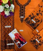 Hussain Rehar Article  3pc Unstitched Raw Silk Suit - Image 5